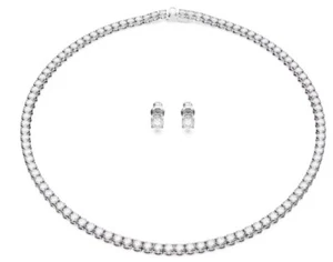 NWB Swarovski Matrix Tennis set Round cut, White, Rhodium plated-5647730 (SET) - Picture 1 of 9