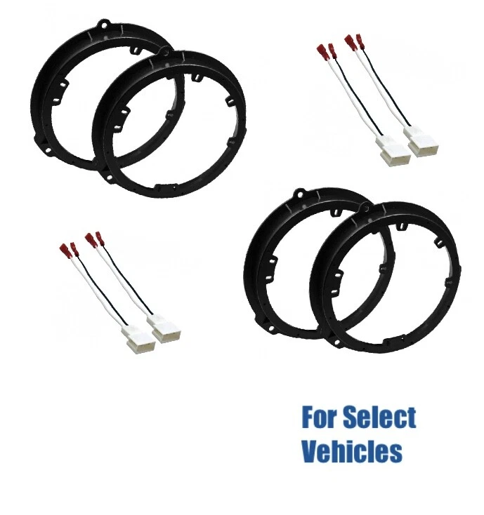 2 Pair Door Speaker Install Plate Bracket +Wire for 2013-2020 Ford Fusion Etc - Image 1 of 1