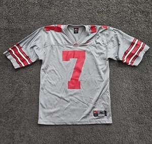 Vintage Nike Ohio State Buckeyes Jersey Mens Medium Gray #7 Rare OSU Football 7 - Picture 1 of 8