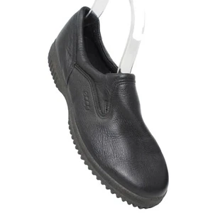 Ecco Soft Big Kids 3.5 EUR 35 Classic Slip On Black Leather Loafer Sneaker Shoes - Picture 1 of 10