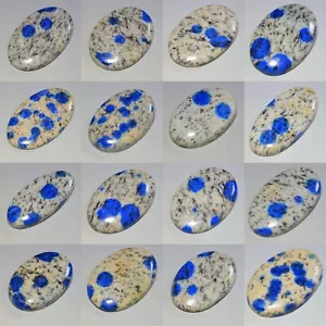 HIGH QUALITY NATURAL BLUE DOTS MOTHER OF FAMILY K2 OVAL CABOCHON GEMSTONE AV- - Picture 1 of 18
