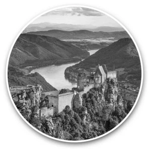 2 x Vinyl Stickers 30cm (bw) - Aggstein Castle Danube Austria  #42460 - Afbeelding 1 van 8