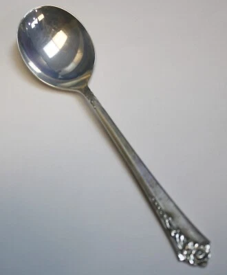 Oneida Heirloom 汤霜勺子锦缎玫瑰图案 6.5   — 第 1/3 张图片