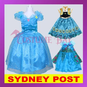New Disney Cinderella Frozen Elsa Anna Olaf Girls Princess Costume Fancy Dress - Picture 1 of 59