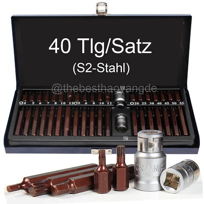 40x Steckschlüssel Satz Vielzahnnuss Torx Nüsse Werkzeug Bit Set Patschenkasten