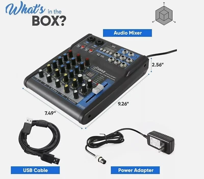 Pyle - 4-Ch. Bluetooth Studio Mixer, PMXU43BT - Image 1 of 3