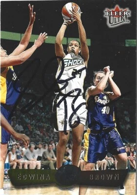 Edwina Brown Autographed 2002 Fleer Ultra WNBA Basketball Card Detroit Shock #36 - Image 1 of 3