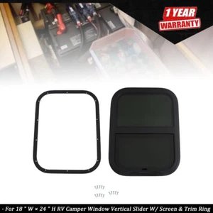 18 " W × 24 " H RV Camper Window Vertical Slider W/ Screen & Trim Ring - Picture 1 of 11
