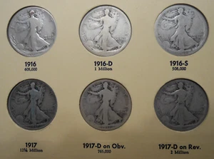 1916-1937 COMPLETE COLLECTION of 36 WALKING LIBERTY 90% SILVER HALF DOLLARS - Picture 1 of 21