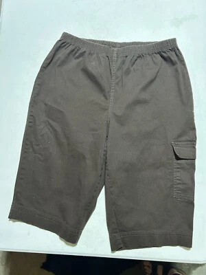 Pantalones cortos para mujer Croft & Barrow elásticos 1X marrón Foto 1 de 4