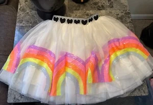 Lola + The Boys Girls Rainbow Tulle Skirt With Heart Waistband - Picture 1 of 2