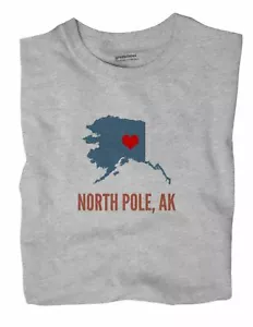 North Pole Alaska AK T-Shirt HEART - Picture 1 of 6