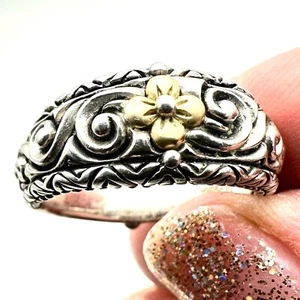 Barbara Bixby Womens Ring Band Sterling Silver 18K Gold Size 9 - Picture 1 of 3