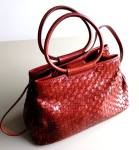 FOSSIL 1954 Tan Brown Woven Leather Shoulder Bag - Picture 1 of 7