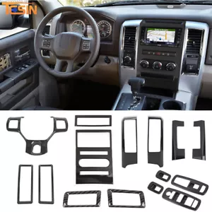 Kit de molduras de consola central interior completo 15x para Dodge Ram 1500 10-12 fibra de carbono - Imagen 1 de 16
