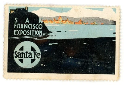 1915 Санта-Фе Калифорния железной дороги Expo ар-деко плакат марки F203 - Изображение 1 из 2