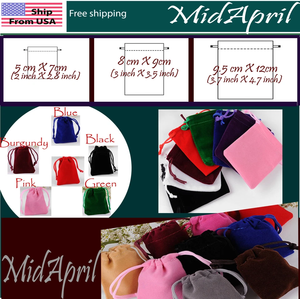  Wedding Party Bag Gift Small Velvet Jewelry Ring Pouch Drawstring small size - Image 1 of 1