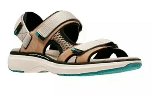 Sandali sportivi Clarks donna non strutturati Un Roam passo sabbia pelle taglia UK 4 D
