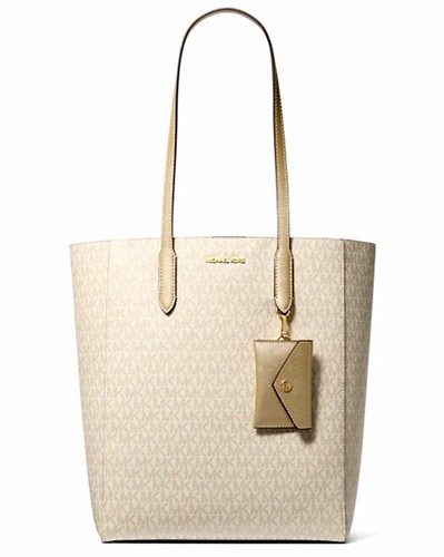 Nuova borsa Michael Kors Vincent grande logo con portamonete oro pallido polvere