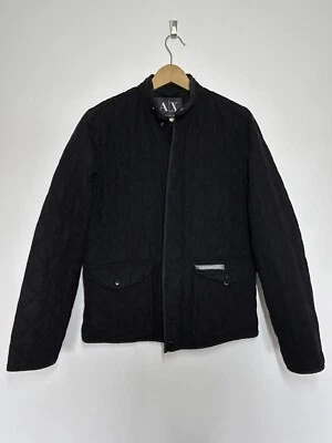Armani Exchange Jacket Men's Small Black Wool Blend Quilted Zip Coat Adult - Image 1 of 4