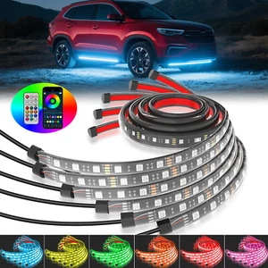 MICTUNING RGB LED Underglow Lights Smart Car Neon Accent Strips Kit Dream Color - Foto 1 di 11
