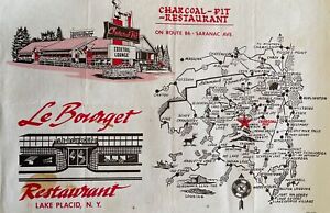 Tapis de sol vintage années 1960 restaurant Le Bourget lac placid NY charbon fosse papier