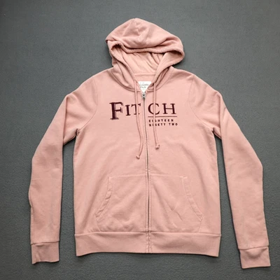 Sudadera con Capucha Cremallera Completa Abercrombie & Fitch Para Mujer Rosa Talla L Bordada Foto 1 de 4