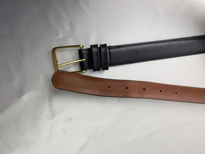 Ремень Coach сделано в Нью-Йорке темно-синий кожаный ремень винтажный 32 5800 сплошная латунь - Изображение 1 из 4