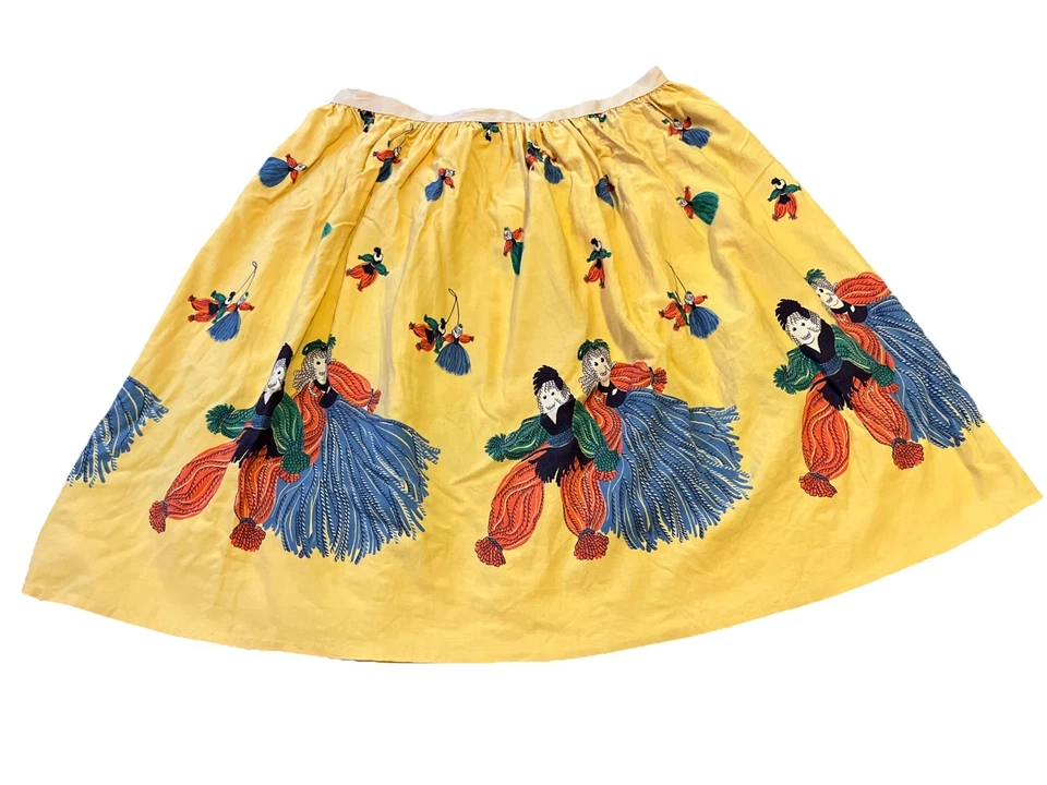 Falda Estampada Muñeca Martenitsa Búlgara Novedad De Colección Principios de 1950 Talla M Foto 1 de 4