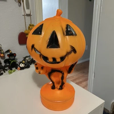 NO CORD HOLES Halloween Bayshore Jol Pumpkin Cat Blow Mold 14” - Image 1 of 4