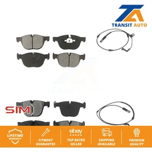 Front Rear Semi-Metallic Disc Brake Pads And Wear Sensors Kit For BMW X5 X6 - Picture 1 of 9