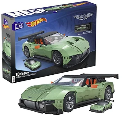 MEGA Hot Wheels Aston Martin Vulcan Block Set 986 pezzi scala 1/18 + auto pre... - Immagine 1 di 4