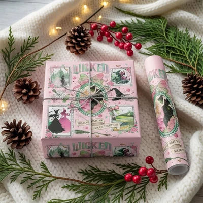 Wicked For Good Christmas Wrapping Paper Glinda Elphaba Musical Wrap - Image 1 of 4