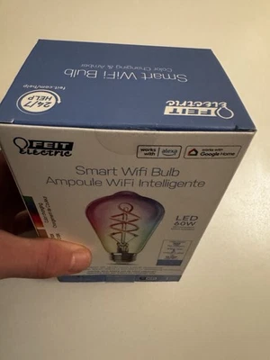 Feit Electric Smart WiFi Bulb ST21 Amber 60w LED Color Changing Work W/Alexa NIB - Image 1 of 4