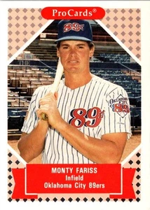 1991 ProCards Tomorrow's Heroes Monty Fariss #152 Oklahoma City 89ers - Picture 1 of 2