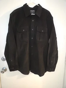 Filson 11 Wale Button Shirt Black Corduroy Thick Overshirt New w/out Tags Men XL - Picture 1 of 11