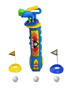 Portable Kids Golf Set with Rolling Cart and Handle Easy Indoor/Outdoor Carry - Picture 1 of 24