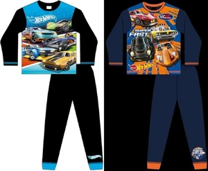 HOT WHEELS Jungen Schlafanzug/schwarz oder dunkelblau SUPERSCHNELL Autos Schlafanzug Größen 4-10 Jahre - Bild 1 von 19