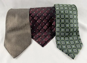 Lot of 3 Mens Neckties Paul Dione Di Modgio Alexander Julian Geometric Tie Set - Picture 1 of 7