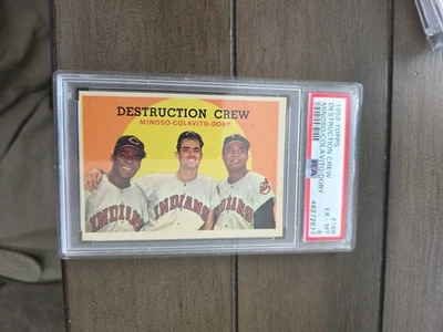 1959 Topps Destruction Crew Larry Doby, Rocky Colavito, Minnie Minoso #166 PSA 6 - Image 1 of 2