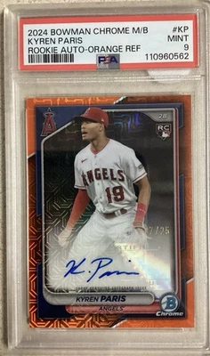 2024 Bowman Chrome Mega Box Kyren Paris Auto /25 #KP PSA 9 -Angels - Image 1 of 2