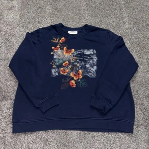 VTG Breckenridge Women’s Sweatshirt Embroidered Butterfly Autumn Leaves Fall XL - Picture 1 of 11