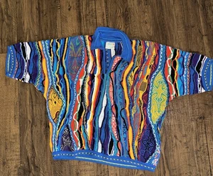 Suéter Vintage Coogi Biggie Cuello en V Multicolor Cuello 3D Manga Corta XL - Imagen 1 de 11