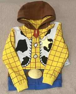 Disney Store Toy Story Woody Hood Jacket Boys Costume Hoodie Sweatshirt 7/8 NEW - Picture 1 of 5