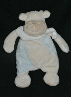 🍀Peluche Doudou Vache SYSTEME U BABOU Girafe Beige Bleu Foulard Blanc 21 Cm - Photo 1/2