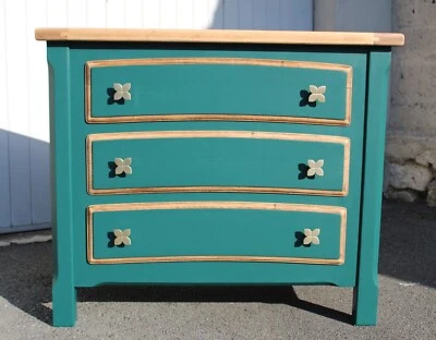 Commode En Chêne Ancienne Rénovée - Photo 1/4