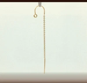 (1 )Gold Filled Yellow Single Sided Chain Chain U-Threader Dangling Earwire hook - Picture 1 of 1