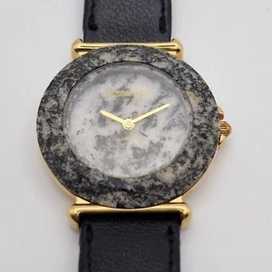 Vintage 1989 Ingersoll Swiss Made Rock Watch Women Gold Quartz Leather Strap - Picture 1 of 13