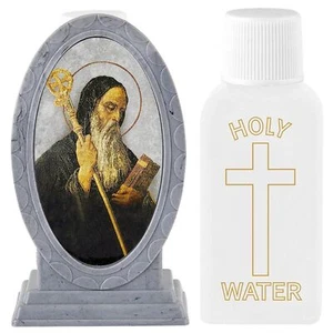 Saint Benedict Holy Water Bottle with Holder Catholic Home Church Supplies 3.... - Picture 1 of 8