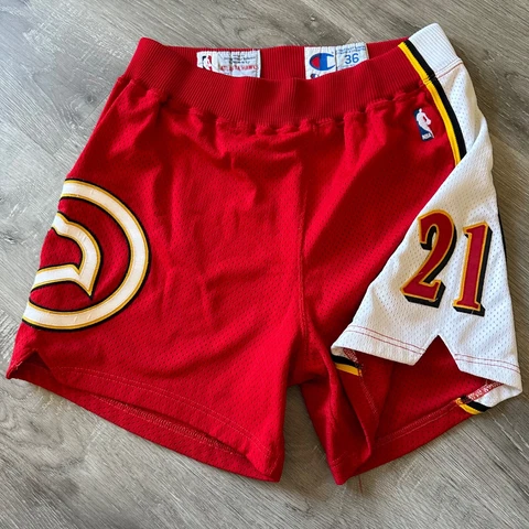 Game Worn Dominique Wilkins Atlanta Hawks Shorts Jersey 1992-93 Champion 36 +1 Cover